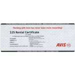 AVIS® Rental $25 Gift Card 